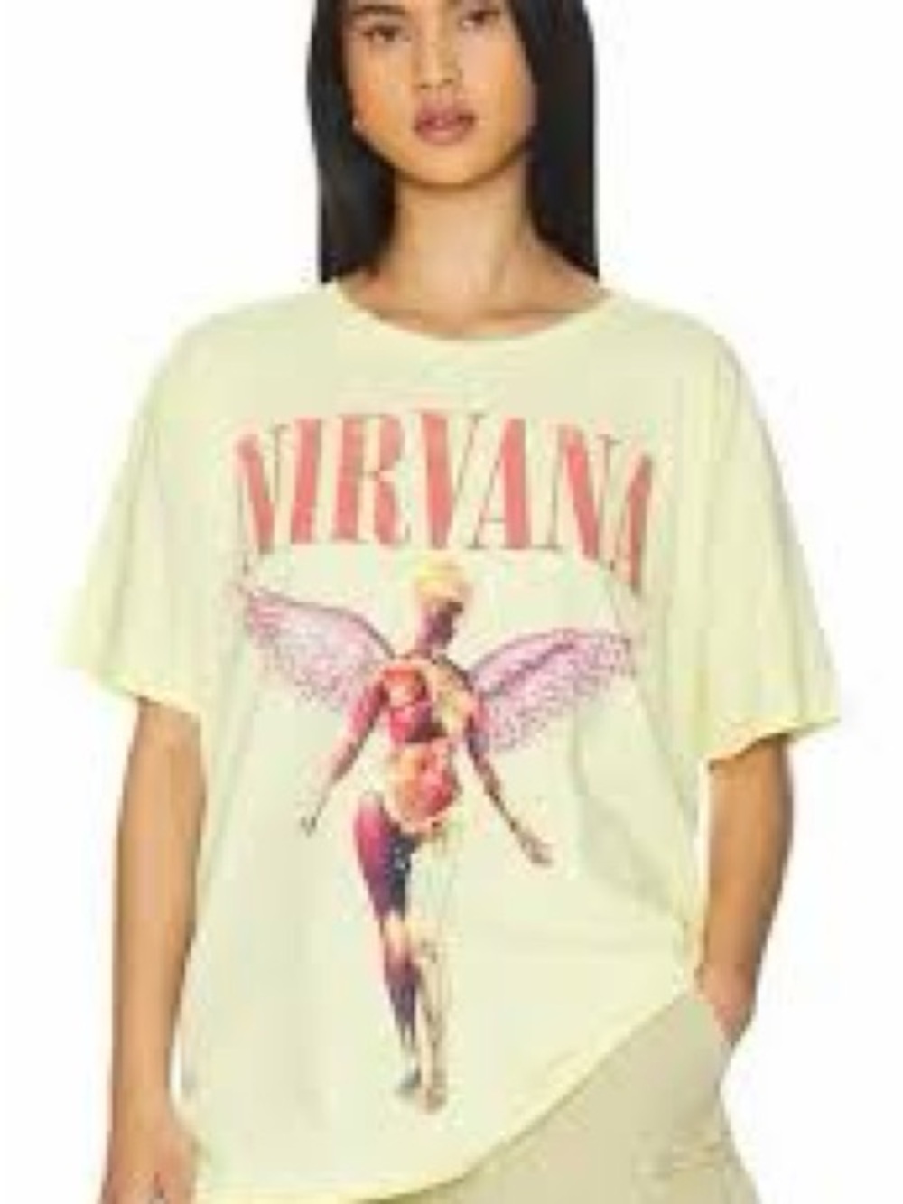 DAYDREAMER Nirvana in Utero Cover Merch Tee in Yellow Size XS Oversized